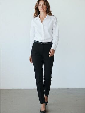 🐶Women's Wynne Layers White Button-Down Blouse - Classic minimal Office Shirt